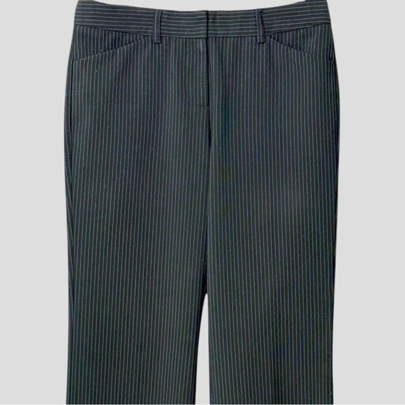 Express Editor Pinstripe Trousers Size 4 Office Siren Medium Rise Straight Leg - Picture 5 of 15
